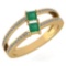 Certified 0.60 Ctw Emerald And Diamond 14k Yellow Gold Ring