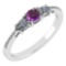 Certified 0.77 Ctw Amethyst And Diamond Platinum Halo Ring