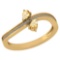 Certified 0.50Ctw Citrine And Diamond 18K Yellow Gold Ring