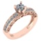 Certified 0.79 Ctw Diamond Wedding/Engagement Style 14K Rose Gold Halo Ring (VS/SI1)