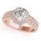 CERTIFIED 18K ROSE GOLD 1.01 CT G-H/VS-SI1 DIAMOND HALO ENGAGEMENT RING