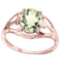 1.1 CT GREEN AMETHYST 10KT SOLID RED GOLD RING