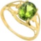 1.42 CT PERIDOT 10KT SOLID YELLOW GOLD RING