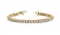 14K YELLOW GOLD 1 CTW G-H I1/I2 SCOOP LINK DIAMOND TENNIS BRACELET