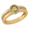 Certified 0.35 Ctw Treated Fancy Yellow Diamond 14K Yellow Gold Promise Ring (I1/I2)