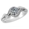 Certified 0.78 Ctw Diamond Wedding/Engagement Style 14K White Gold Halo Ring (SI2/I1)