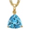 0.95 CTW SKY BLUE TOPAZ 10K SOLID YELLOW GOLD TRILLION SHAPE PENDANT