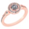 Certified 0.65 Ctw Diamond 14k Rose Gold Halo Ring