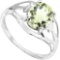 1.1 CT GREEN AMETHYST 10KT SOLID WHITE GOLD RING
