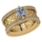 Certified 0.70 Ctw Diamond 14K White Gold Halo Ring