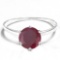 1.28 CT RUBY 10KT SOLID WHITE GOLD RING