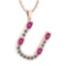 Certified 1.33 Ctw Pink Tourmaline And Diamond Alphabet U Pendant from the Valentines collection 14K