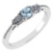 Certified 0.77 Ctw Aquamarine And Diamond Platinum Halo Ring