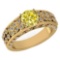 Certified 1.57 CtwTreated Fancy Yellow Diamond And White G-H Diamond Wedding/Engagement 14K Yellow G