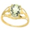 1.1 CT GREEN AMETHYST 10KT SOLID YELLOW GOLD RING