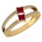 Certified 0.60 Ctw Ruby And Diamond 14k Yellow Gold Ring