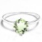 0.74 CT GREEN AMETHYST 10KT SOLID WHITE GOLD RING