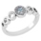 Certified 0.09 Ctw Aquamarine And Diamond 14k White Gold Halo Ring G-H VS/SI1