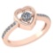 Certified 0.30 Ctw Diamond 14K Rose Gold Promise Ring