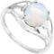 0.69 CT OPAL 10KT SOLID WHITE GOLD RING