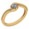 Certified 0.23 Ctw Diamond 14K Yellow Gold Promise Ring
