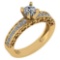 Certified 0.79 Ctw Diamond Wedding/Engagement Style 14K Yellow Gold Halo Ring (VS/SI1)