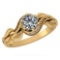Certified 0.78 Ctw Diamond Wedding/Engagement Style 14K Yellow Gold Halo Ring (SI2/I1)