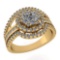 Certified 0.77 Ctw Diamond Wedding/Anniversary 14K White Gold Halo Ring