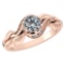 Certified 0.78 Ctw Diamond Wedding/Engagement Style 14K Rose Gold Halo Ring (SI2/I1)