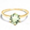 0.74 CT GREEN AMETHYST 10KT SOLID YELLOW GOLD RING
