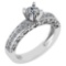 Certified 0.79 Ctw Diamond Wedding/Engagement Style 14K White Gold Halo Ring (VS/SI1)