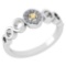 Certified 0.09 Ctw Citrine And Diamond 14k White Gold Halo Ring G-H VS/SI1
