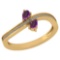 Certified 0.50 Ctw Amethyst And Diamond 18K Yellow Gold Ring