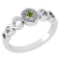 Certified 0.09 Ctw Peridot And Diamond 14k White Gold Halo Ring G-H VS/SI1