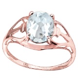 1.16 CT AQUAMARINE 10KT SOLID RED GOLD RING