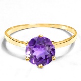 0.71 CT AMETHYST 10KT SOLID YELLOW GOLD RING