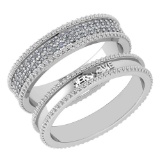 Certified 1.00 Ctw Diamond Wedding/Engagement 14K White Gold Halo Band