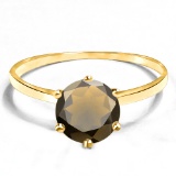 0.78 CT SMOKEY 10KT SOLID YELLOW GOLD RING