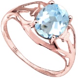 2.07 CT SKY BLUE TOPAZ 10KT SOLID RED GOLD RING