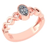 Certified 0.50 Ctw Diamond 14K Rose Gold Halo Ring