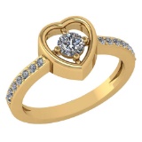Certified 0.30 Ctw Diamond 14K Yellow Gold Promise Ring