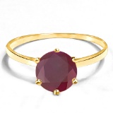 1.28 CT RUBY 10KT SOLID YELLOW GOLD RING