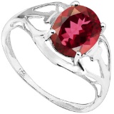 1.7 CT MOZAMBIQUE GARNET 10KT SOLID WHITE GOLD RING