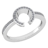 Certified 0.19 Ctw Diamond 14k White Gold Halo Ring