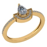 Certified 0.64 Ctw Diamond 14k Yellow Gold Ring VS/SI1