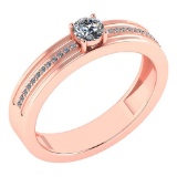 Certified 0.29 Ctw Diamond 14k Rose Gold Ring VS/SI1