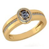 Certified 0.35 Ctw Diamond 14K Yellow Gold Promise Ring (SI1/SI2)
