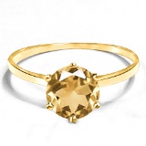 0.73 CT CITRINE 10KT SOLID YELLOW GOLD RING