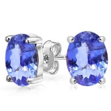 2.5 CTW LAB TANZANITE 10K SOLID YELLOW GOLD OVAL SHAPE EARRING