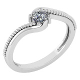Certified 0.23 Ctw Diamond 14K White Gold Promise Ring